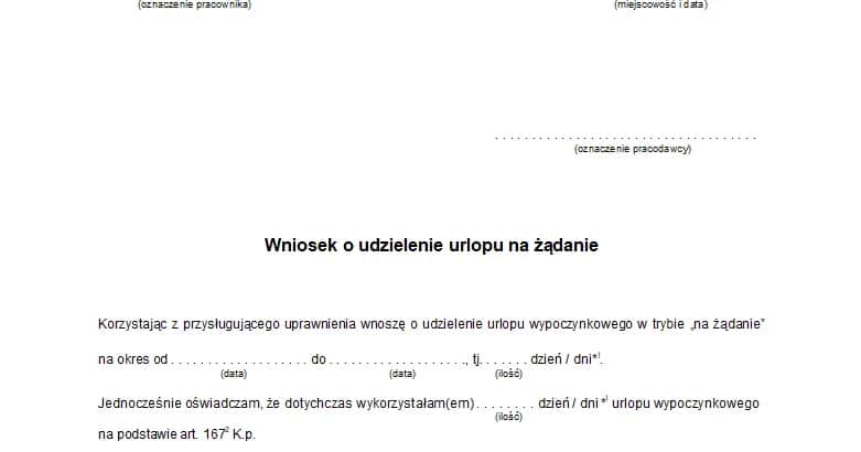 Wzór wniosku o urlop wypoczynkowy - wniosek urlopowy pdf, wzór wniosku urlopowego, wniosek o urlop wzór do druku