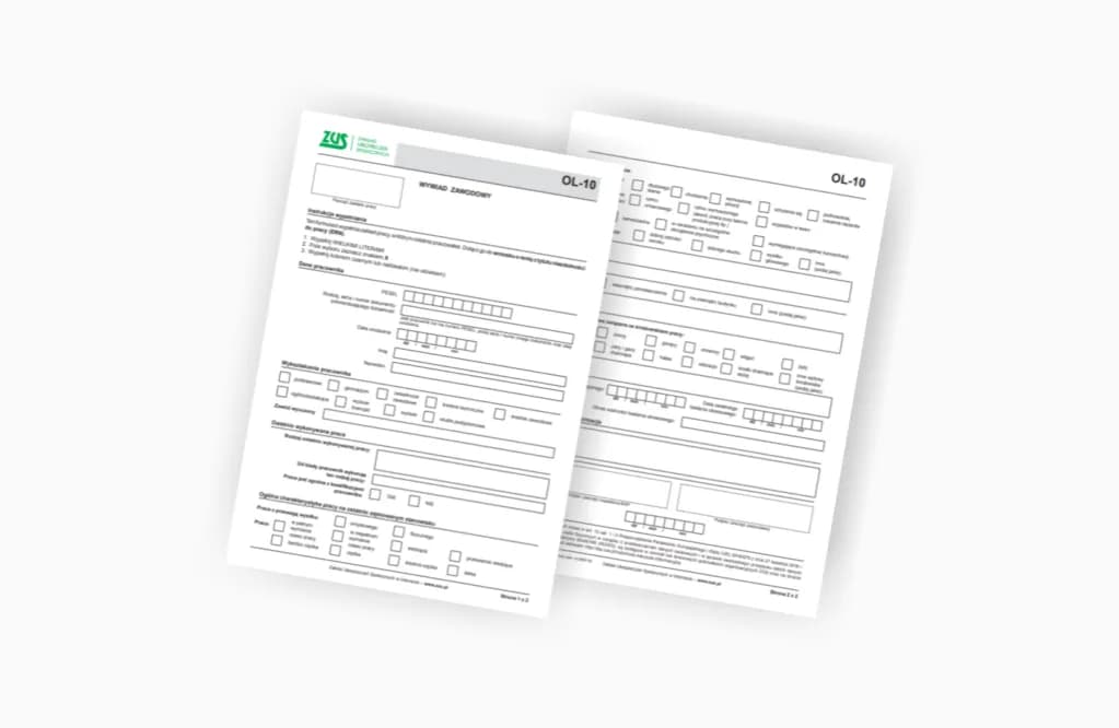 Wywiad zawodowy OL 10 - Druk, wypełnienie, przykład