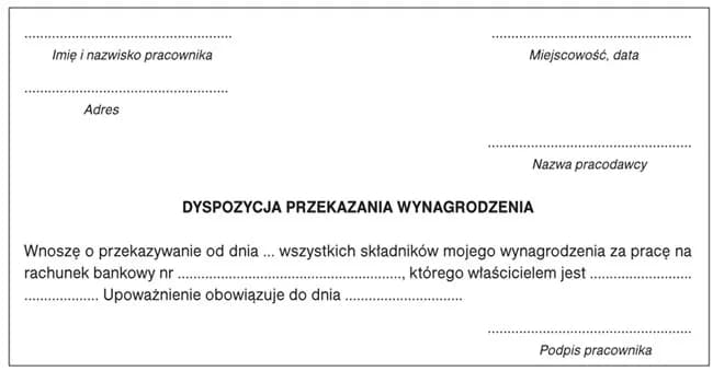 Upoważnienie do odbioru pieniędzy - wzór i druk