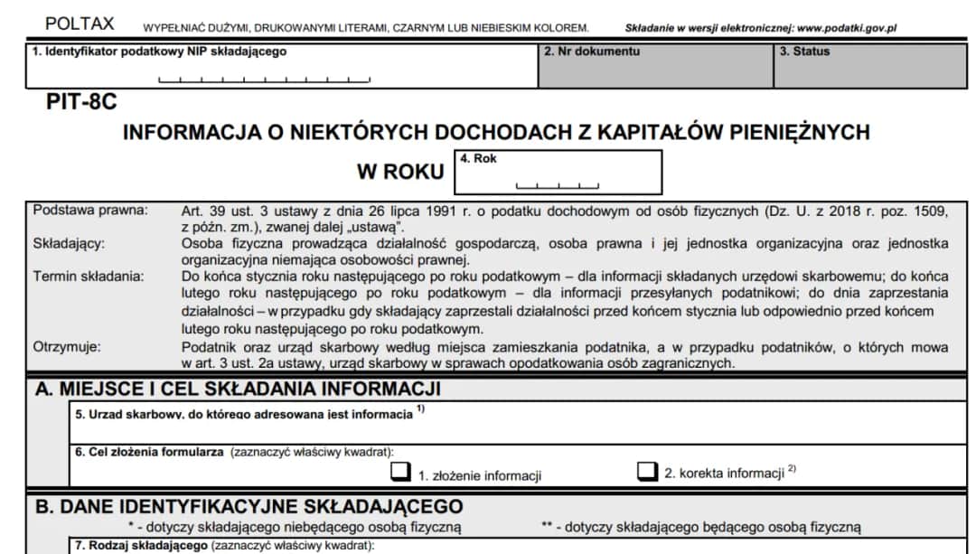PIT-8C: Jak prawidłowo rozliczyć dochody kapitałowe? Poradnik